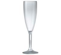 Frosted Plastic Polycarbonate Champagne Flutes 12 Pack | 6.6oz | Catering Quality Plastic Glassware - Reuse 1000 Times - | Virtually Unbreakable - Tough Polycarbonate