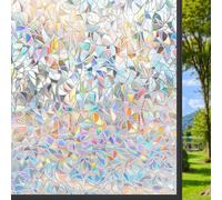 Frosted Privacy Glass Window Film 105 x 670 cm Static Cling, No Glue Opaque Window Film Anti-Uv Windows Static Cling for Office Bathroom Home, Crescent