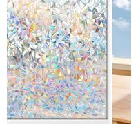 Frosted Privacy Glass Window Film 60 x 140 cm No Glue Anti UV Self Adhesive Sun Windows Frosted Static Cling for Home Bathroom Bedroom Office, Crescent
