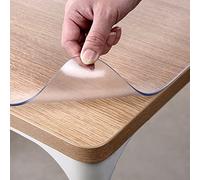 Frosted PVC Desk Protector Mat, Translucent Plastic Table Cover for Nightstand, Hardwood, TV Cabinet - Durable 2.0mm Thickness, 90x130cm Surface Protection