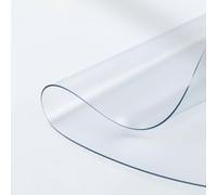 Frosted PVC Table Protector Cover, 1.5mm Thick Hard Surface Desk Cover, Waterproof & Wipeable Matte Plastic Table Cover for Dining Tables, Desks & Furniture, 11.81x106.3in/30x270cm