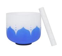 Frosted Quartz Crystal Singing Bowls With Design 6/7/8 Inches Yoga Bowls With Hammer & Round Rubber Rings Yoga Bowls Crystal Singing Bowls Sets Of 3 For Healing Set With Rubber Hammer