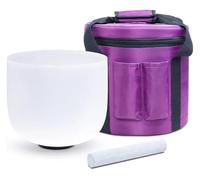 Frosted Quartz Note Crystal Singing Bowl, 432Hz,11 inch Frosted Chakra Quartz for Yoga Meditation, with O-Ring Mallet and Carrying Case, Pure Sound Bowl(C NOTE)