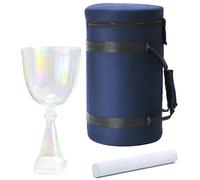 Frosted Quartz Note Crystal Singing Bowl, 432Hz,7 inch Cosmic Light Handle for Yoga Meditation Sound Healing, Clear Sound Bowl, Mallet & Handle Case Included(A Note)