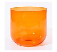 Frosted Quartz Note Crystal Singing Bowl, 432hz,Orange For Ease Soul, Balancing Body Chakra, Yoga, Meditation, Therapy, Stress Relief, Calm Mind(8 Inch E)