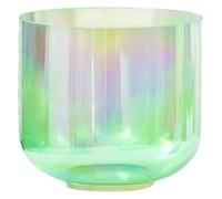 Frosted Quartz Note Crystal Singing Bowl, 6 inches,432Hz Green Clear Alchemy Sound Bowl, Cosmic Light for Yogawith Free Acrylic Striker & O-ring(E note)