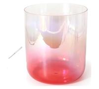 Frosted Quartz Note Crystal Singing Bowl, 7 Inch 432HZ Crystal Singing Bowl, For Sound Healing, Meditation, Prayer, Stress Reduction, With Striker & O-ring(Red,E Note)