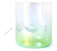 Frosted Quartz Note Crystal Singing Bowl, 7 Inch 432HZ Crystal Singing Bowl, For Sound Healing, Meditation, Prayer, Stress Reduction, With Striker & O-ring(Green,E Note)