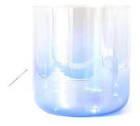 Frosted Quartz Note Crystal Singing Bowl, 7 Inch 432HZ Crystal Singing Bowl, For Sound Healing, Meditation, Prayer, Stress Reduction, With Striker & O-ring(Indigo,D Note)