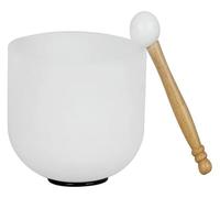 Frosted Quartz Note Crystal Singing Bowl, Frosted Quartz 7 Inch for Yoga Meditation, with Rubber Mallet and O-ring, Purity Sound Bowl