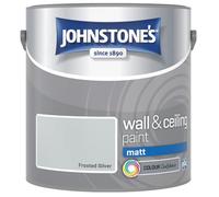 Frosted Silver Johnstone’s Wall & Ceiling Matt Paint 2.5L - Smooth Matt Finish, Excellent Coverage, Quick Dry, Low Odour Interior Paint for Walls & Ceilings