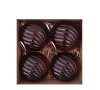 Frosted Texture Christmas Balls 4pcs Holiday Tree Decor(Wine Red) | Sparkling frosted texture, shiny black finish, 10cm diameter, for ideal for tree branches, festive glow