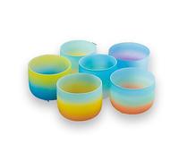 Frosted Two-Color Gradient Crystal Singing Bowl Set, A-G Tone, 6-12 "Set, Handmade, Meditation Props, Drive Negative Energy, Balance The Body, Relieve Fatigue And Anxiety