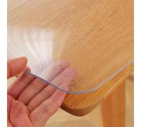 Frosted Vinyl Table Protector 25x50in | Dustproof PVC Plastic Tablecloth for Nightnd & Bedside Table | Easy Clean Desktop Cover Mat & Cabinet Topper