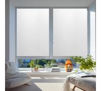 Frosted Window Film 115 x 150 cm, Light Blocking, Daytime Privacy Decorative, Removable Reusable, No Glue Self Adhesive Glass Film with Toolkit for Window, White frosted