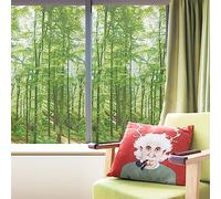 Frosted Window Film Green Tree Forest Window Film Privacy Self Adhesive Static Cling Privacy Window Film No Glue Window Privacy Film Bathroom Privacy Film for Glass Windows Living Room 45x100cm/3 Pcs