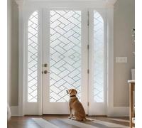 Frosted Window Film Privacy Film 120 x 600 cm Anti-Uv Static Window Frosting with Tools, No Glue Static Cling Films Frosted for Living Room and Office, Oblique Grid