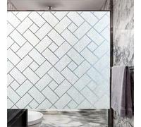 Frosted Window Film Privacy Film 20 x 700 cm Opaque Sticker Vinyl Glass Static Cling No Glue Sun Blocking Window Privacy for Living Room and Office, Oblique Grid