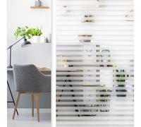 Frosted Window Film Privacy Film for Glass Windows 60x200cm, Opaque Frosting Cover for Bathroom Bedroom Kitchen and Office Door, No Glue Static Cling Removable without Residue(stripe)