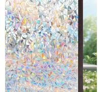Frosted Window Film Privacy for Glass Windows 70 x 430 cm No Glue Anti UV Self Adhesive Sun Privacy Film for Glass Windows for Home Bathroom Bedroom Office, Crescent