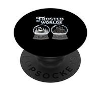 Frosted Worlds Snow Globe Cabin And City Lights PopSockets Adhesive PopGrip