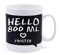 Froster Giant Chalkboard Mug, XXL, 900 ml, Mug with Blackboard, Draw or Write on it, Chalk in the Set