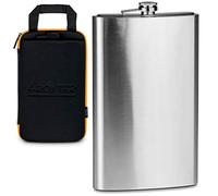 Froster Giant Hip Flask Deluxe in Extreme Case, Large Capacity 61,6 oz, Stainless Steel, Gift for Men