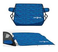 FrostGuard Deluxe | Full-Coverage Car Windshield Cover for Ice and Snow, Standard Size - Wiper Blade + Side Mirror Coverage - Fit-Fast Straps + Security Panels - Blue, 41 x 59 Inches
