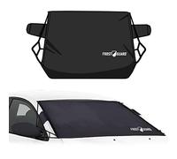 FrostGuard Deluxe | Full-Coverage Car Windshield Cover for Ice and Snow, Standard Size - Wiper Blade + Side Mirror Coverage - Fit-Fast Straps + Security Panels - Black, 41 x 59 Inches