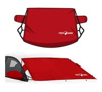 FrostGuard Deluxe | Full-Coverage Car Windshield Cover for Ice and Snow, Standard Size - Wiper Blade + Side Mirror Coverage - Fit-Fast Straps + Security Panels - Crimson, 41 x 59 Inches