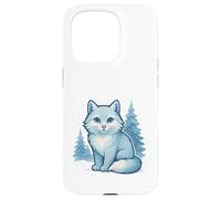 Frostwind Arctic Cat in Snowy Forest Magic Case for iPhone 15 Pro