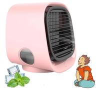 Frosty Fuse Air Conditioner, 3-Speed & USB Rechargeable Frosty fuse Air Conditioner for Desk/Bedroom/Travel, Portable Personal Cooling Fan with 7H Runtime (Pink)