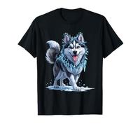 Frosty Husky with ICY Winter Details T-Shirt