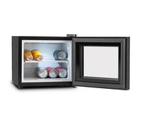 Klarstein Frosty Mini Fridge Refrigerator-Cooler,Cheese Fridge, 10 litres, 65W, EEC B, Removable Glass Trey, LED Lighting Space-Saving,Temperature Range Between 10 and 18 °C, Black, Transparent Door