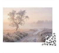 Frosty Morning Landscape with Winding Path 1000-Piece Puzzle for Adults, 70x50cm/1000pcs; A Shared Activity for Friends Or Family; Low-dust White Cardboard Pieces