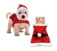 Frosty Paws Hooded Santa Cape Father Christmas Dog Outfit (Medium)
