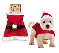 Frosty Paws Hooded Santa Cape Father Christmas Dog Outfit (Small)