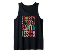 Frosty Rudolph Santa Jesus Believe Tank Top