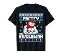 Frosty Swoleman Funny Christmas Workout Gym Weight Lifting T-Shirt