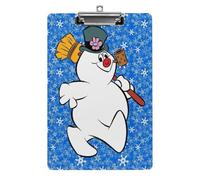 Frosty The Cute Pig Snowman Acrylic Clipboard Letter Size Metal Clip Sturdy Writing Board Hard Plastic Document Holder for Office Home Workplace