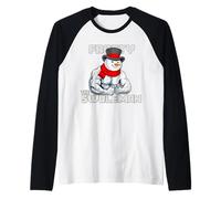 Frosty The Swoleman - Funny Muscular Snowman Christmas Gym Raglan Baseball Tee
