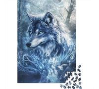 Frosty Wolf's Gaze 1000-Piece Puzzle for Adults, 70x50cm/1000pcs, White Pieces for Organised Sorting; for An Enjoyable Break at The Table