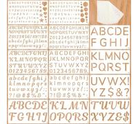 FrostyFlair 14 Piece Letter and Number Stencils, 1.3cm, 1.9cm, 2.5cm, 5.1cm Letter Stencils & Number Stencils, Plastic Stencils for Painting, Craft Projects & Wall Design
