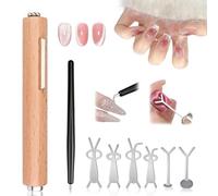 FrostyFlair 3 in 1 Cat Eye Magnet for Nails, Wooden Handle Cat Eye Gel Nail Polish Magnet Pen Nail Design, Heart Magnet Nail Design Accessories, Cat Eye UV Gel, Nail Accessories