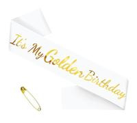 FrostyFlair Birthday Sash, It's My Golden Birthday Sash for Women, Princess Party Decorations, Party Decorations for Girls, Bday Girl Sashes