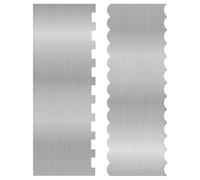 FrostyFlair Cake Scraper, 2 Piece Stainless Steel Spatula & Cake Lifter, Kitchen Scraper for Frosting & Icing, Angled Palette & Dough Card, Baking Accessories for Cake Decorating