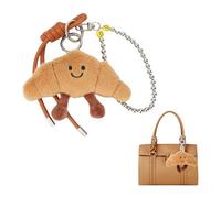 FrostyFlair Croissant Keyring, Bag Charms, Soft Fluffy Bag Pendant, Keyring Aesthetic, Bag Pendant