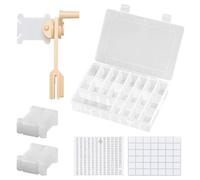 FrostyFlair Embroidery Floss Organiser, Storage Box for Embroidery Thread & Cross-Stitch Threads, 24 Compartments with 100 Plastic Bobbins & Bobbin Winder for DIY Sewing Projects