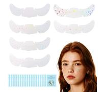 FrostyFlair Glittering Freckles Face Tattoos, 6 Pieces Waterproof Holographic Colour-Changing Makeup Glitter Freckles and 6 Removal Wipes