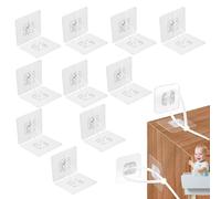 FrostyFlair Kippsicherung Möbel, 10 Stück Ohne Bohren Möbelgurte Ankergurte Kit, Kippschutz für Baby Sicherheit, Möbelankerkleber, Einstellbar Möbel Wandankerr